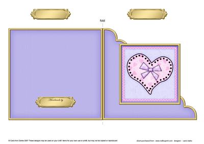 Funky Hearts Cut and Fold Corner Card