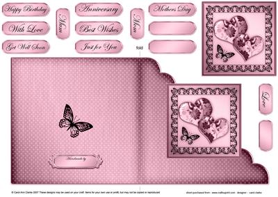 Elegant Romance Cut and Fold Corner Card