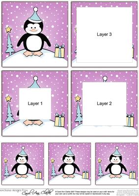 Cute Christmas Penguin Tunnel Topper