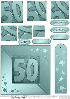 50th Metallic Age Quick Card with Twisted Pyramage
