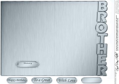 5 x 7 Elegant Metallic Brother Shaped Card