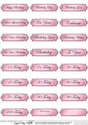 Metallic Birthday Greetings Text Plates