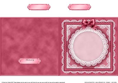 Square Pearls, Lace and Ribbon Plain Card Base Portrait Form
