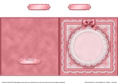Square Pearls, Lace and Ribbon Plain Card Base Portrait Form