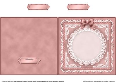 Square Pearls, Lace and Ribbon Plain Card Base Portrait Form