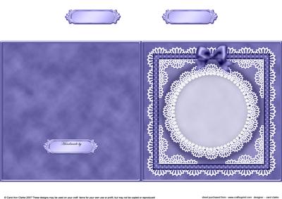 Square Pearls, Lace and Ribbon Plain Card Base Portrait Form