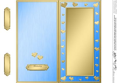 Dl Metallic Romantic Hearts Plain Card Base