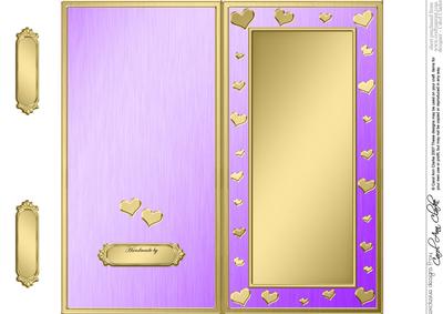 Dl Metallic Romantic Hearts Plain Card Base