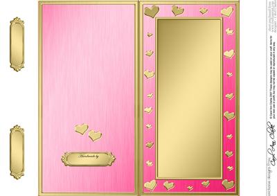 Dl Metallic Romantic Hearts Plain Card Base