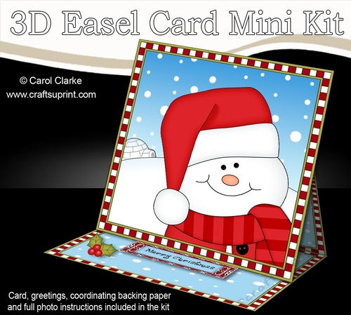 3D Easel Card Mini Kit - Christmas Snowman Oli