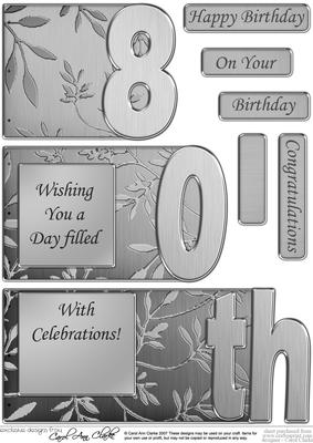 80th Elegant Metallic Book Sheet