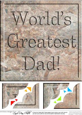 8 x 8 Greatest Dad Set in Stone Scalloped Corner Topper