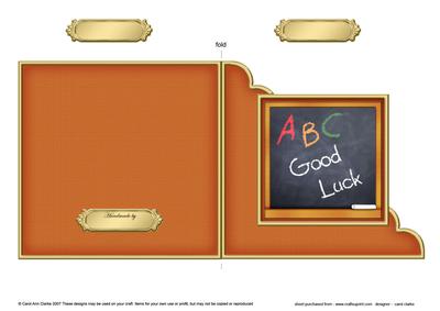 Good Luck!! Blackboard Cut and Fold Corner Card