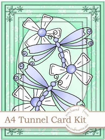 A4 Dreamy Dragonflies in Green Tunnel Card Kit