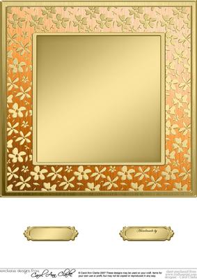 8 x 8 Metallic Flowers Plain Card Base