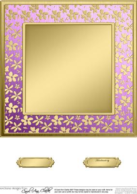 8 x 8 Metallic Flowers Plain Card Base