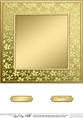 8 x 8 Metallic Flowers Plain Card Base