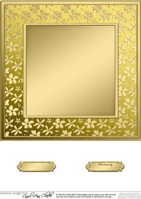 8 x 8 Metallic Flowers Plain Card Base