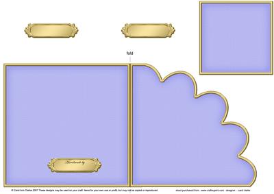 Cut and Fold Shell Corner Card Plain Card Base
