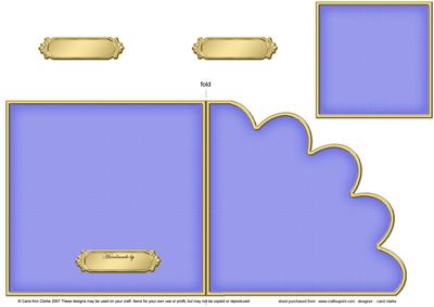 Cut and Fold Shell Corner Card Plain Card Base