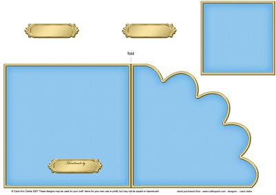 Cut and Fold Shell Corner Card Plain Card Base