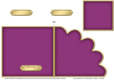 Cut and Fold Shell Corner Card Plain Card Base