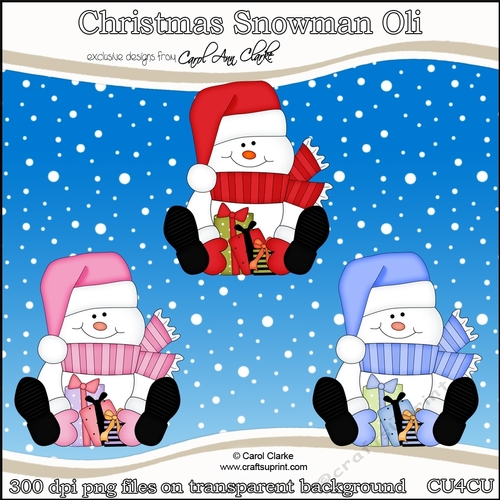 Christmas Snowman Oli - CU4CU Digital Clip Art Set