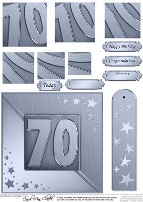 70th Metallic Age Quick Card with Twisted Pyramage