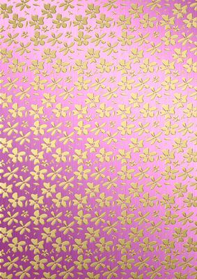 Gold Metallic Flowers Matching Backing Paper