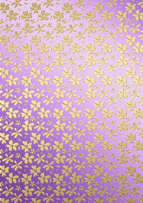 Gold Metallic Flowers Matching Backing Paper