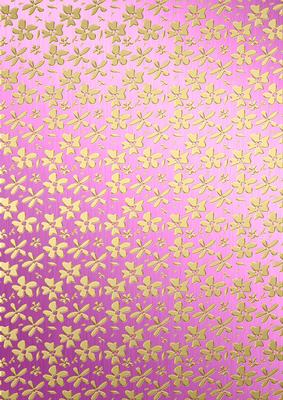 Gold Metallic Flowers Matching Backing Paper