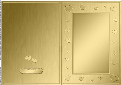 A5 Metallic Romantic Hearts Plain Card Base