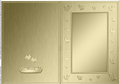 A5 Metallic Romantic Hearts Plain Card Base