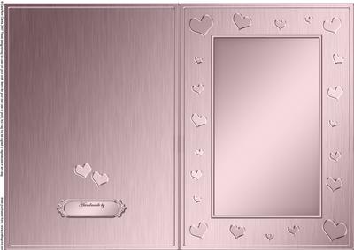 A5 Metallic Romantic Hearts Plain Card Base