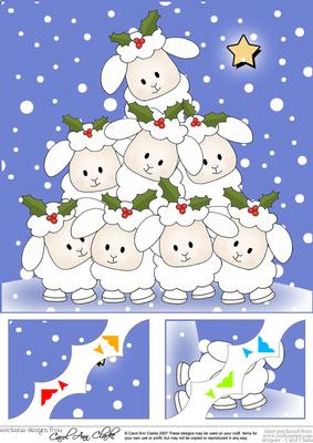 Merry Christmas to Ewe! 8 x 8 Scalloped Corner Topper