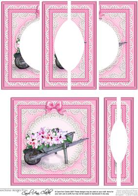 Flower Filled Wheelbarrow Quick Card with Circular Side Stac