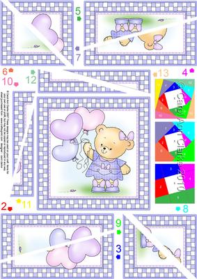 Hunney Bear Rosie has Pretty Balloons - Twisted Spiral Side Stacker