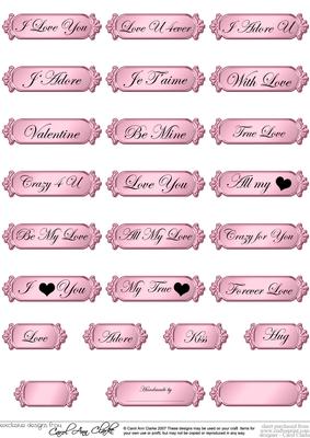Metallic Love and Romance Greetings Text Plates