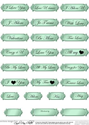 Metallic Love and Romance Greetings Text Plates