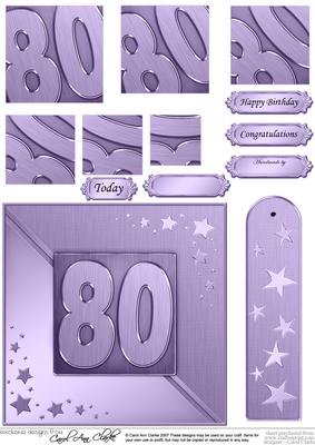 80th Metallic Age Quick Card with Twisted Pyramage