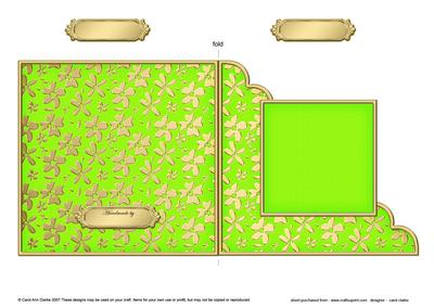 Gold Floral Cut and Fold Corner Card Plain Card Base