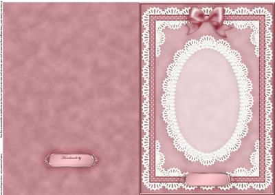 A5 Pearls, Lace and Ribbon Plain Card Base