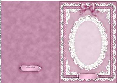 A5 Pearls, Lace and Ribbon Plain Card Base