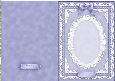 A5 Pearls, Lace and Ribbon Plain Card Base
