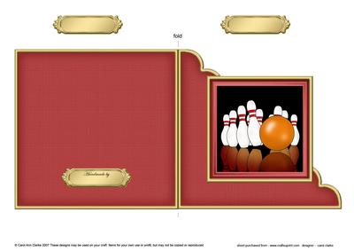 10 Pin Bowling Cut and Fold Corner Card