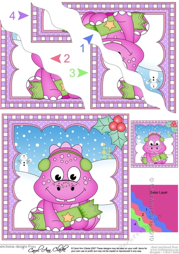 Christmas Dinosaur Wavey Corner Stacker