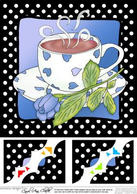 Coffee Time 8 x 8 Scalloped Corner Topper