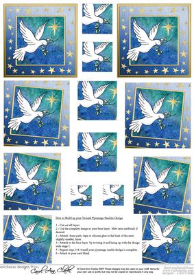 Xmas Dove Twisted Pyramage Sheet