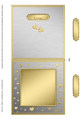 Square Metallic Romantic Hearts Plain Card Base Landscape Fo