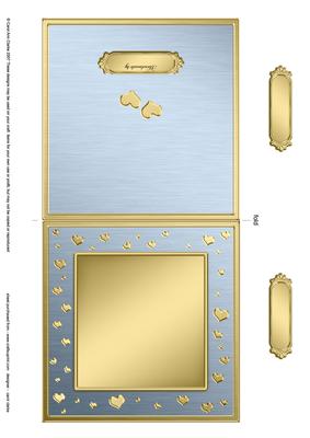 Square Metallic Romantic Hearts Plain Card Base Landscape Fo